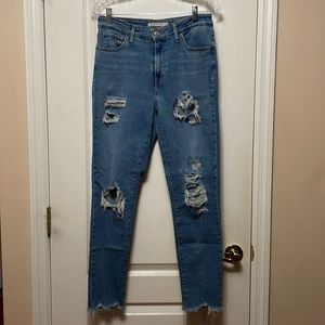 Levi’s 721 high rise skinny ripped jeans